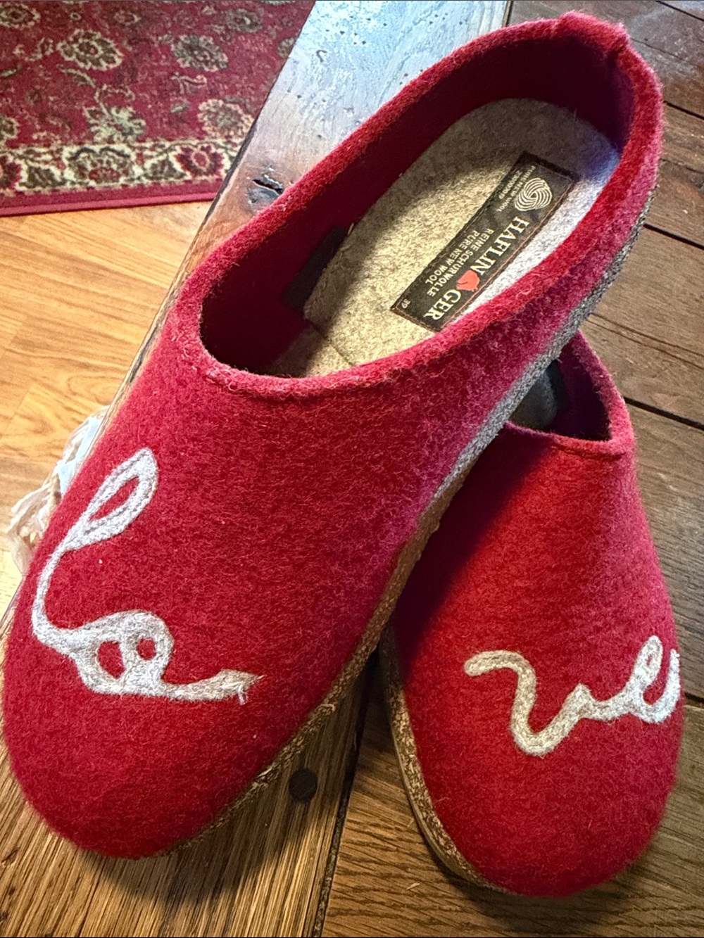 HAFLINGER Women's Grizzly Lovely Wool Clogs - EUC Sz 39 (USA 8.5)